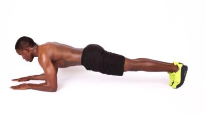 Shirtless Muscular Man Doing Plank Exercise Workout - High Quality Free ...